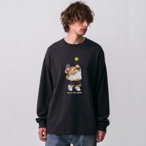 테니스 곰돌이 기능성 오버핏 긴팔 티셔츠 쿨링 간절기 빅사이즈