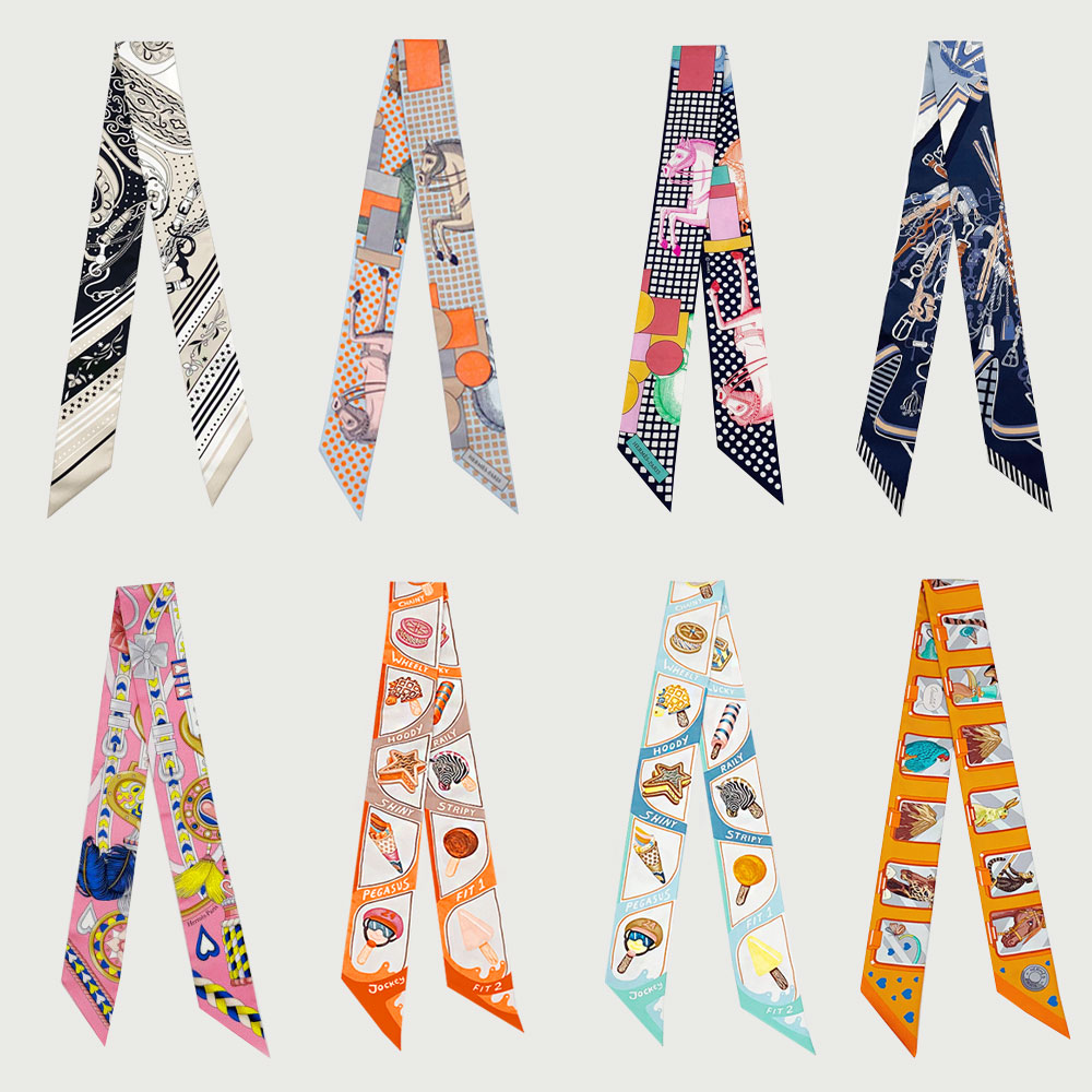 [국내] 에르메스 방도 스카프 트윌리 실크 명품 쁘띠 하네스 마차 카발리에레 코디