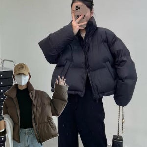 여성 아우터 교복에 입는 패딩 여자 숏 패딩 크롭 패딩