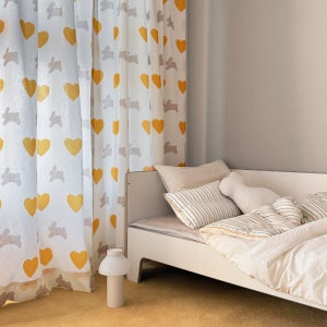 프랑브아즈 하트래빗 패브릭 커튼 아이방 창문 인테리어 140x230