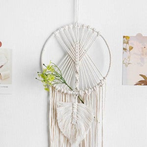 큰 깃털 원반 마크라메 인테리어 집꾸미기 벽걸이
