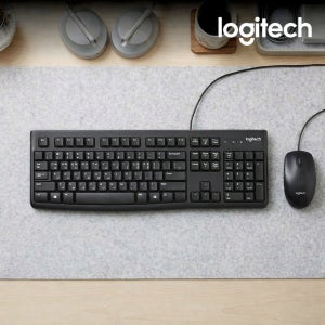 (국내정품) 로지텍코리아 MK120 New 유선 키보드마우스세트 키스킨포함 한글자판