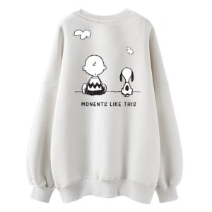 앤드류포맨 피너츠 스누피 남녀공용 특양면 오버핏 맨투맨 지금이순간