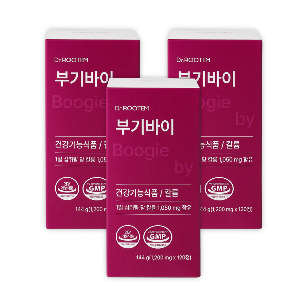 닥터루템 부기바이 칼륨 <b>포타슘</b> 1200mg X 120정 3박스