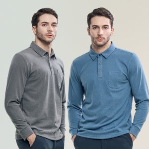 남자 긴팔 카라 티셔츠 기모 겨울 빅사이즈 스판 남성 카라티 무지 직장인 (M6ST07)