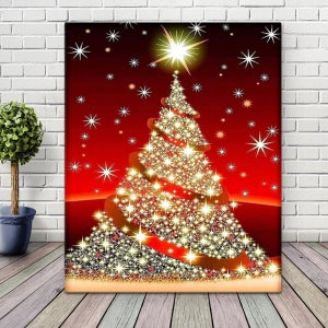 보석자수나라 ab비즈 보석십자수 큐빅 구슬 크리스마스 트리 40x50cm 캔버스형