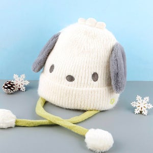 산리오 포차코 어린이 유아 겨울 니트모자 캐릭터 움직이는 털모자