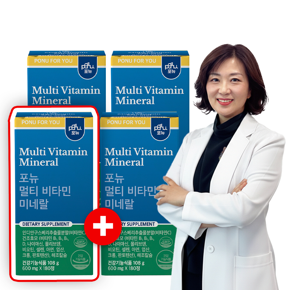 포뉴 A100 종합비타민 멀티비타민 카제로템 임산부 180정, 4개