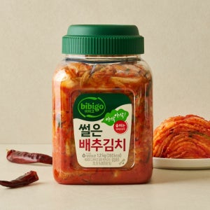 [숨쉬는 용기] 비비고 썰은 배추김치 (용기 및 파우치형) 맛김치 1.2kg, 3개