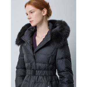 [CC콜렉트] 벨티드 사선 퀼팅 롱 구스 다운 BK_C244PSG194