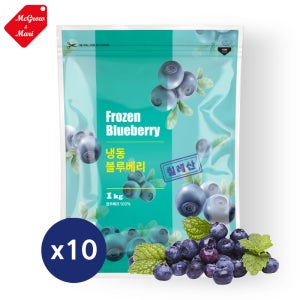 냉동 블루베리 칠레산 맥그로우앤마리 냉동과일 1kg, 10개