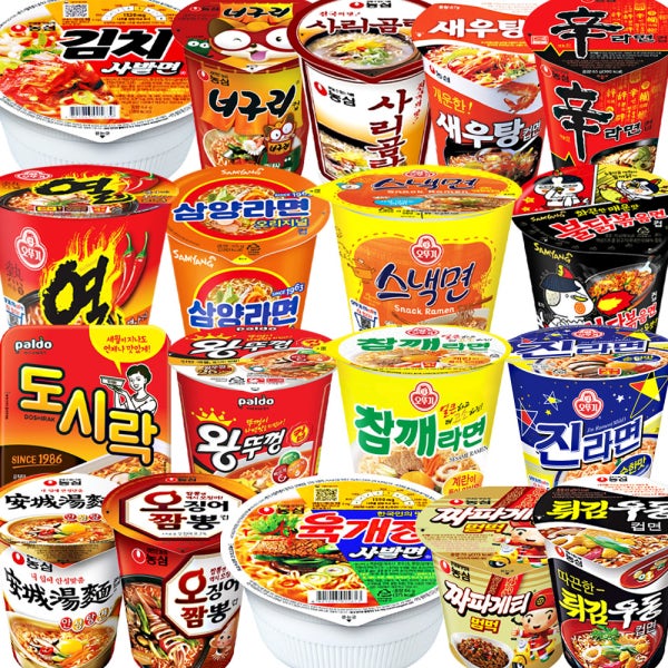 컵라면 18입 세트(신라면 육개장사발면 튀김우동 진라면 도시락 불닭볶음면 열라면 스낵면)
