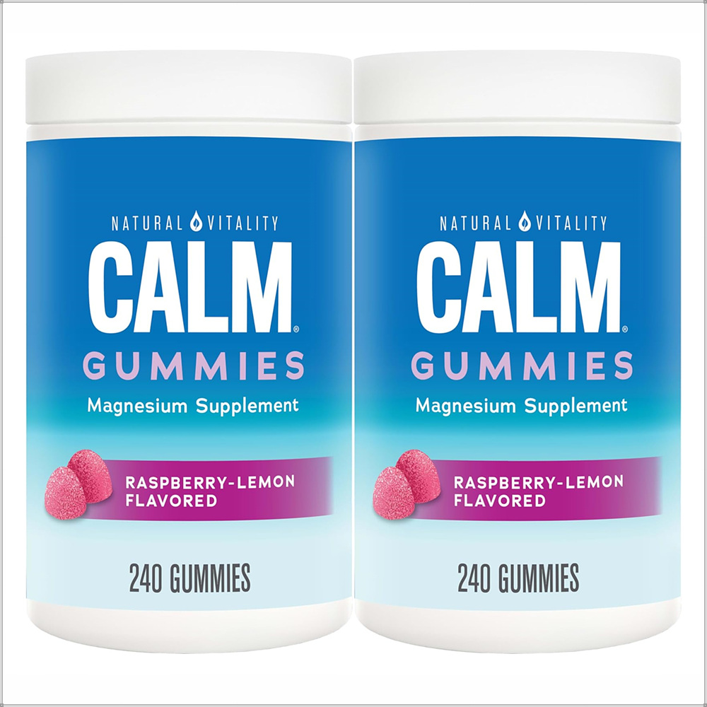 내츄럴바이탈리티 <b>캄 마그네슘</b> 수면보조제 <b>라즈베리 레몬</b>맛 240구미젤리 2통