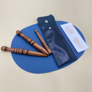 휴대용 경락 마사지 원목 지압봉 3p 세트