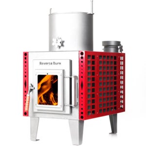 A 올쿡 리버스번 거꾸로타 화목 난로 70평형 S021-K 캠핑용 난로