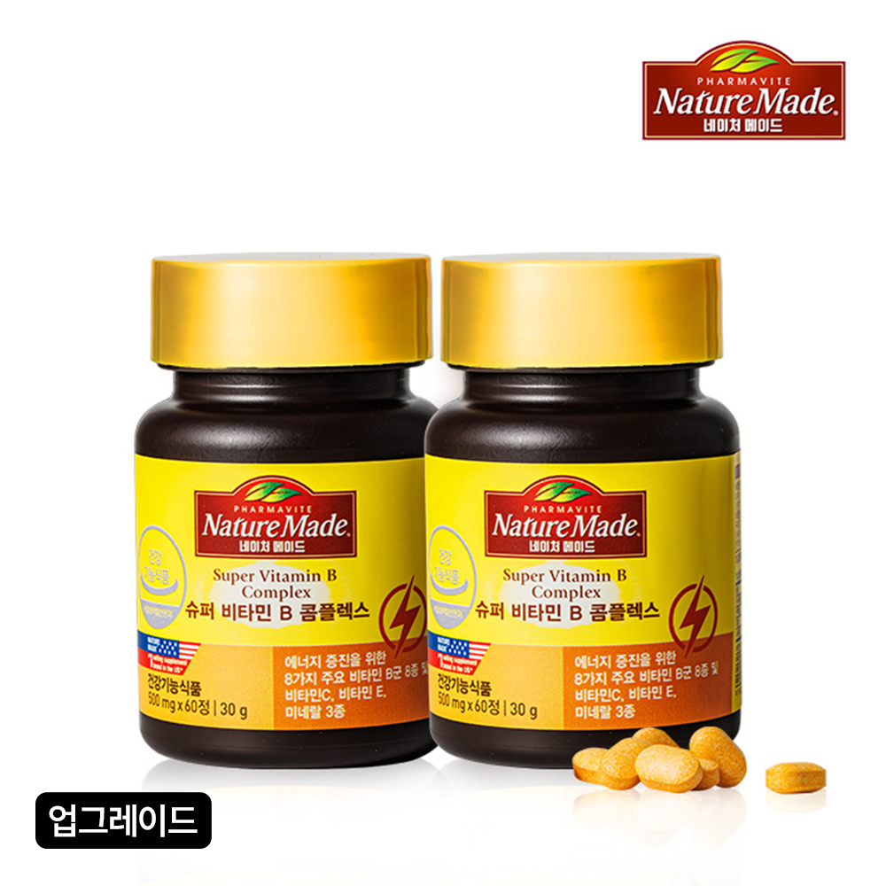 [네이처메이드] 슈퍼 <b>비타민</b>B 콤플렉스, 60정, 2팩