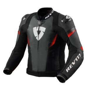 레빗 자켓 CONTROL 가죽 자켓 블랙 네온 레드