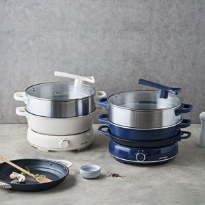 베스트하임 멀티 쿠커 대용량 전기 분리형 만능 스텐 전골 냄비 찜기 ESR-TG60