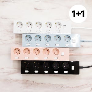 웨이브 자동소화 개별스위치 5구 멀티탭 50cm 1+1