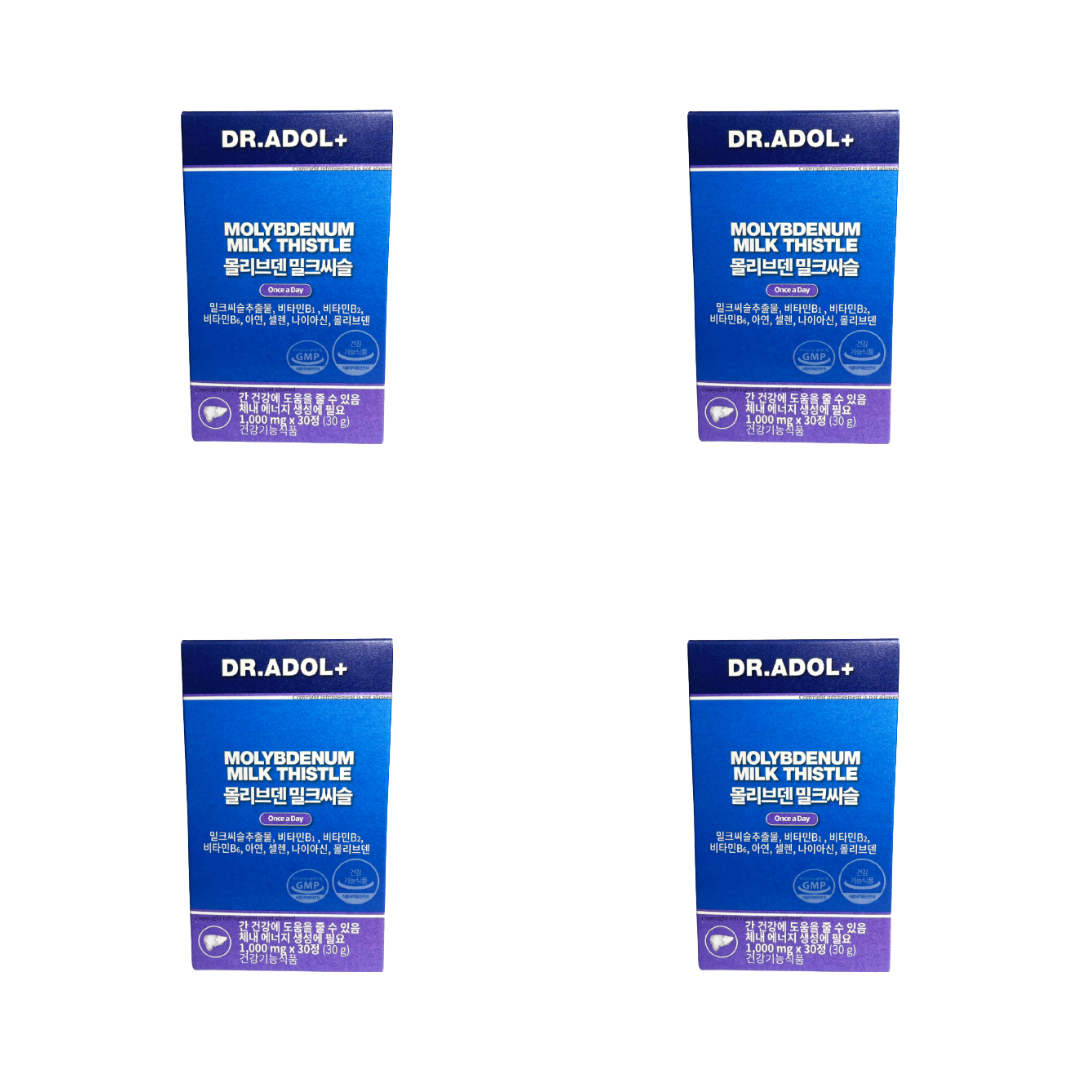<b>닥터아돌 몰리브덴 밀크씨슬</b> 실리마린 간겅강 1,000mg 1개월 4박스