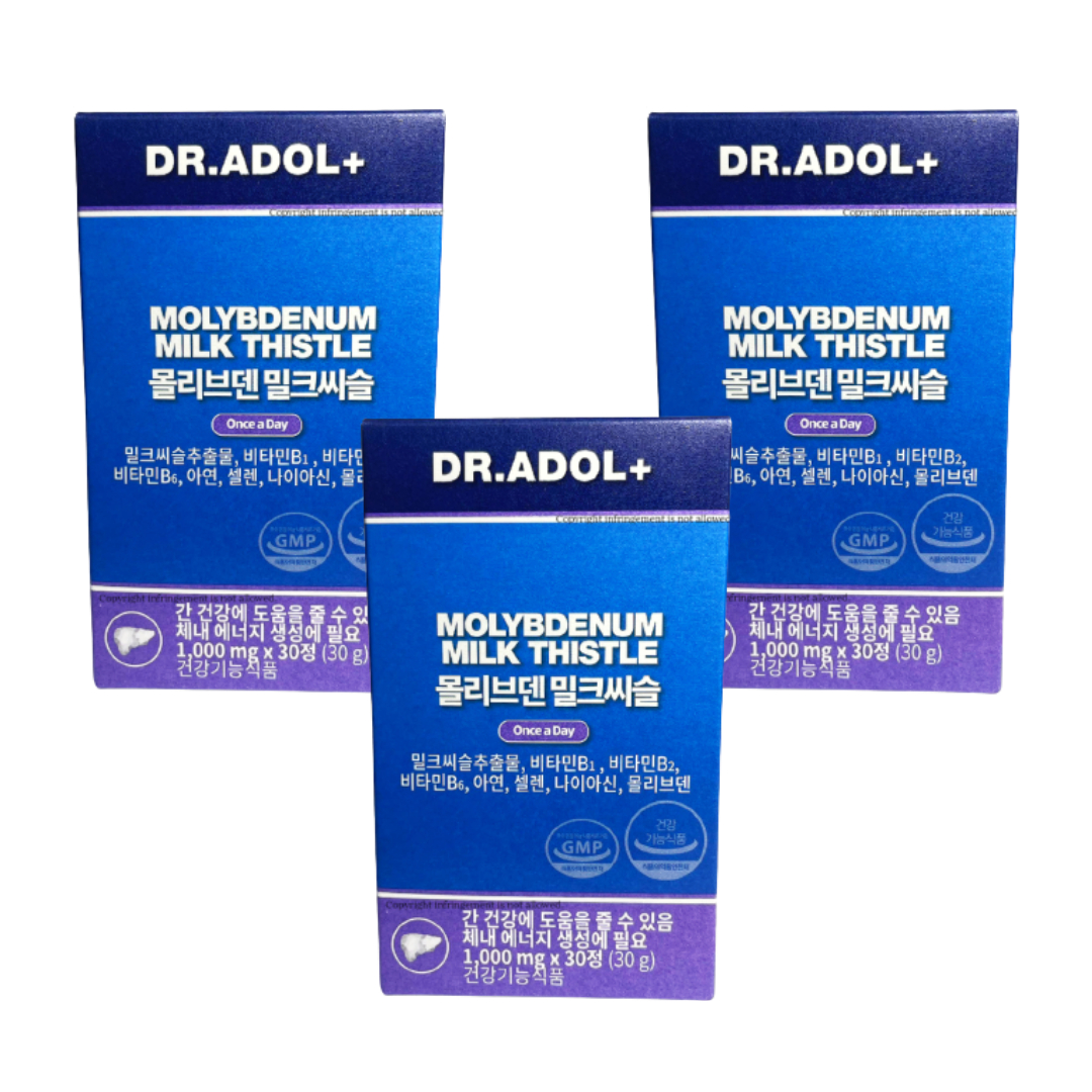 <b>닥터아돌 몰리브덴 밀크씨슬</b> 실리마린 간겅강 1,000mg 1개월 3박스