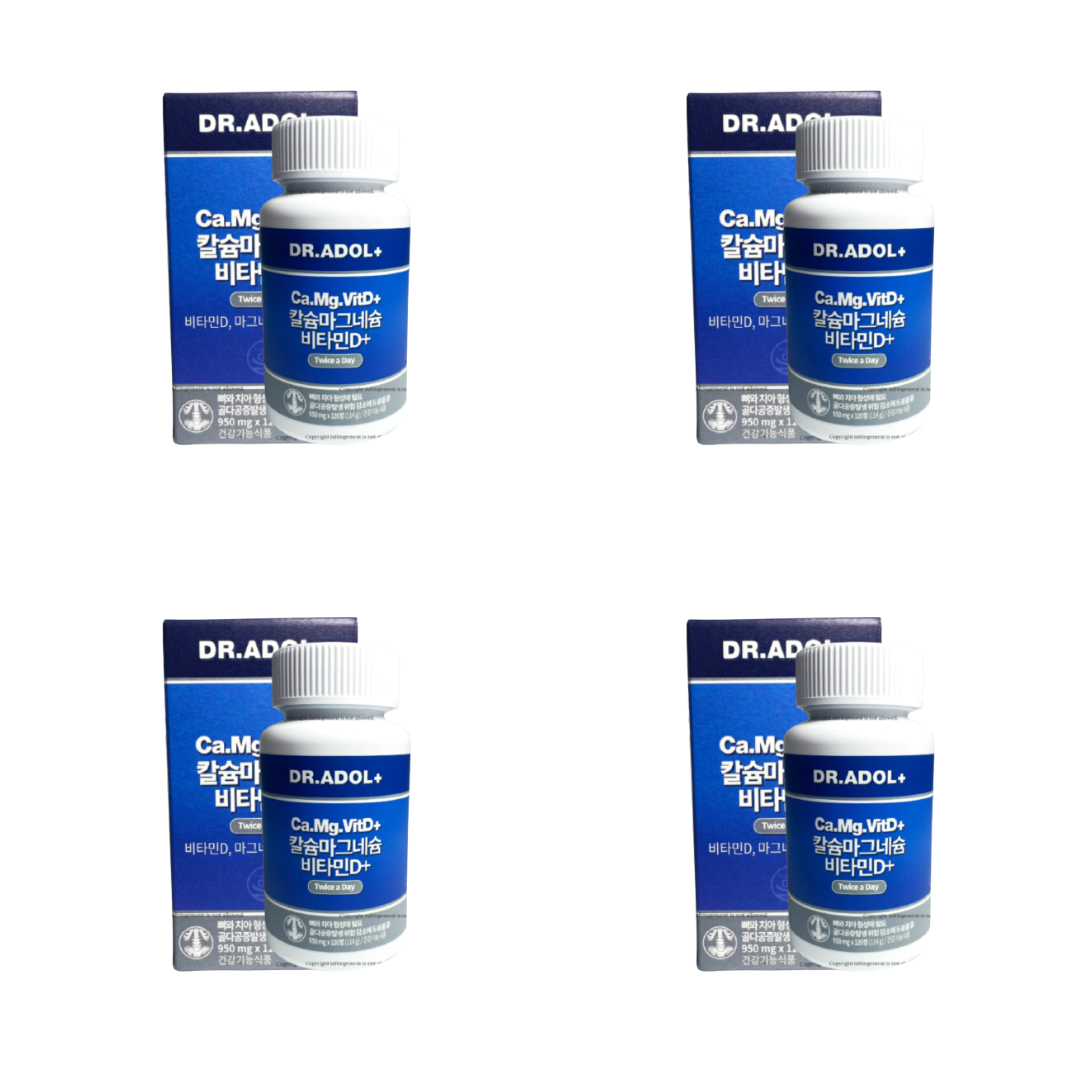 <b>닥터아돌 칼슘마그네슘 비타민D</b> 해조칼슘 950mg 1개월 4박스