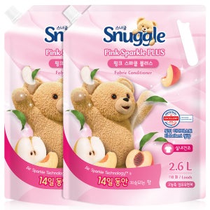 스너글 섬유유연제 실내건조 그린스파클/ 핑크스파클 리필형 2.6L 2개