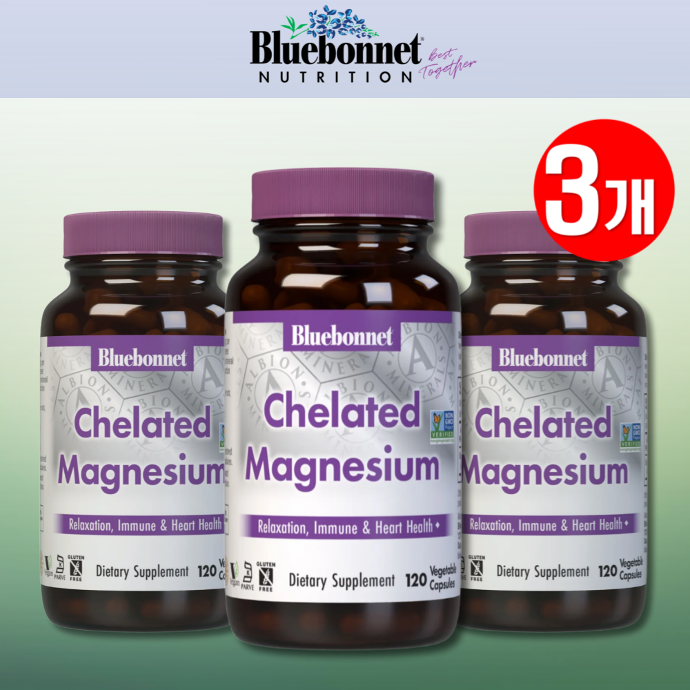 블루보넷 킬레이트 마그네슘 120캡슐 120캡슐, 3개