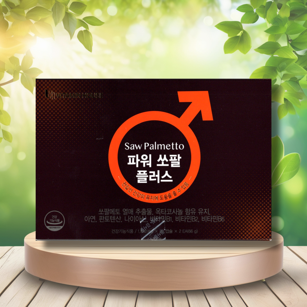 [약국전용] <b>비타민하우스</b> 파워 쏘팔 플러스 전립선 영양제 1박스 2개월분