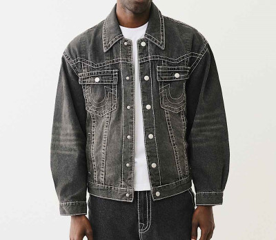 트루릴리젼 데님 자켓 DENIM BIG T JACKET HAYROAD GREY WASH