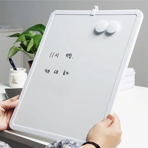 미니 자석 화이트보드 냉장고 메모보드 칠판 원형자석 양면테이프 마커펜 세트 35x28cm