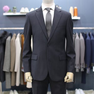 바쏘옴므 레귤러핏 차콜 그레이 마이크로 조직 스판 빅사이즈 남자정장 수트 WSY3JW21A