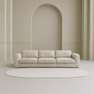 타원형 워셔블 러그 170x230 아이보리 거실 카페트 카펫트 생활방수 사계절