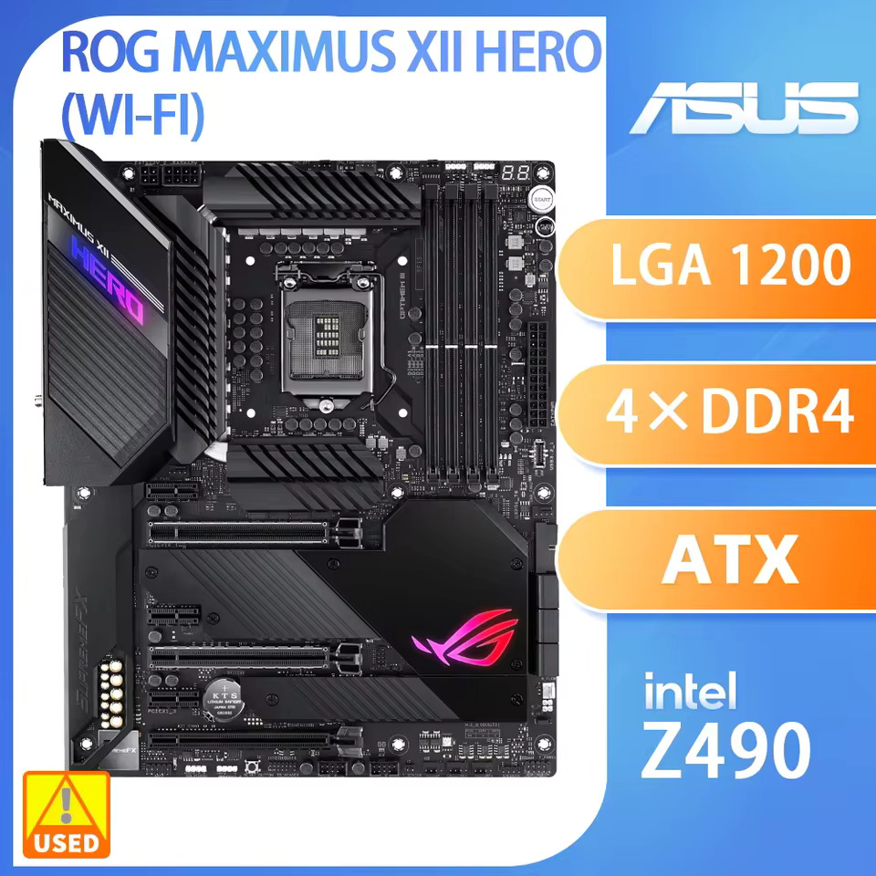 메인보드 ASUS ROG MAXIMUS XII HERO 와이파이 마더보드 LGA1200 지지대 i5-10600K 11600F i7-10700F 10700K i9-10900K CP