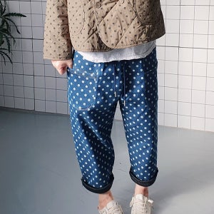 (무배) 겨울 융기모 도트 면 스판 바지