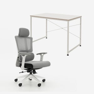 [책상+의자]소프시스 E0등급 메이저 데스크 책상+트리플 체어 세트