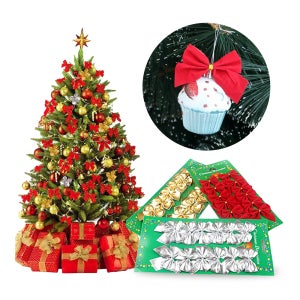 트리리본장식12pcs 인테리어 파티용품 데코 크리스마스 장식 오너먼트 꾸미기 소품 DIY