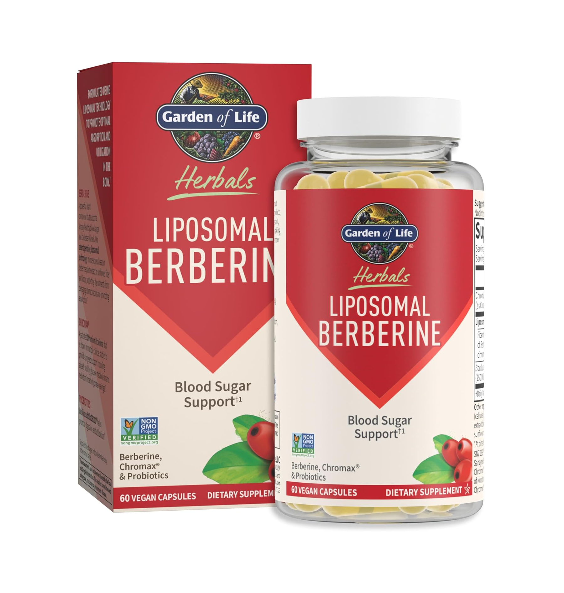 <b>가든오브라이프</b> 리포조말 베르베린 1000mg 60캡슐 <b>크롬</b> 피콜리네이트, 프로바이오틱스 함유