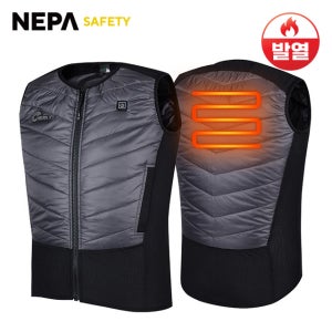 네파 세이프티 발열 패딩조끼(블랙-3단조절) 등판발열선 배터리미포함