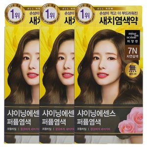 미쟝센 올뉴 샤이닝에센스 염색약 100g, 자연갈색 7N, 3개