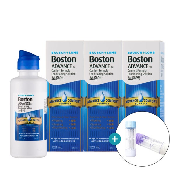 [슈퍼적립] 바슈롬 보스톤 어드밴스 보존액 120ml 3개+하드렌즈케이즈 증정 하드렌즈 관리용액 보존액
