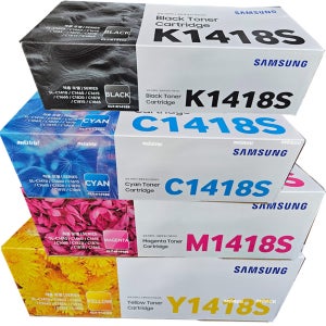 삼성 SL-C1615W SL-C1665FW 프린터 정품 검정 칼라 토너 카트리지 CLT-K1418s 4색/구매