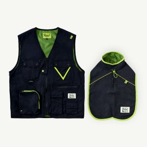 포브테일 멀티 포켓 베스트 + 도그 코트 SET, 강아지 커플 산책 점퍼 옷