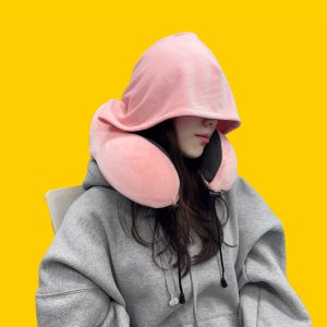 후드지 여행용 기내용 후드형 비행기 휴대용 자동차 목베개