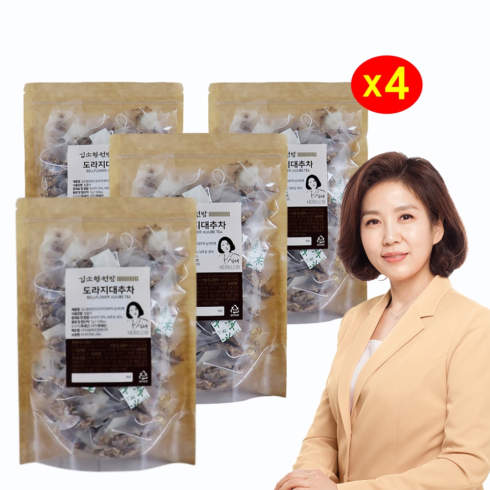 김소형원방 국내산 도라지대추차 100티백 4팩 400T 도라지효능