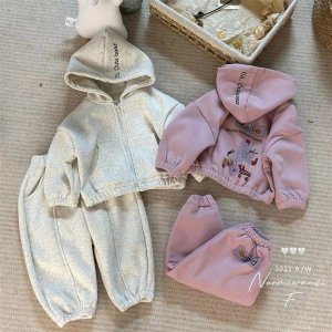 츄아랜드 유아동 겨울신상 라디오후드집업상하세트 안감밍크
