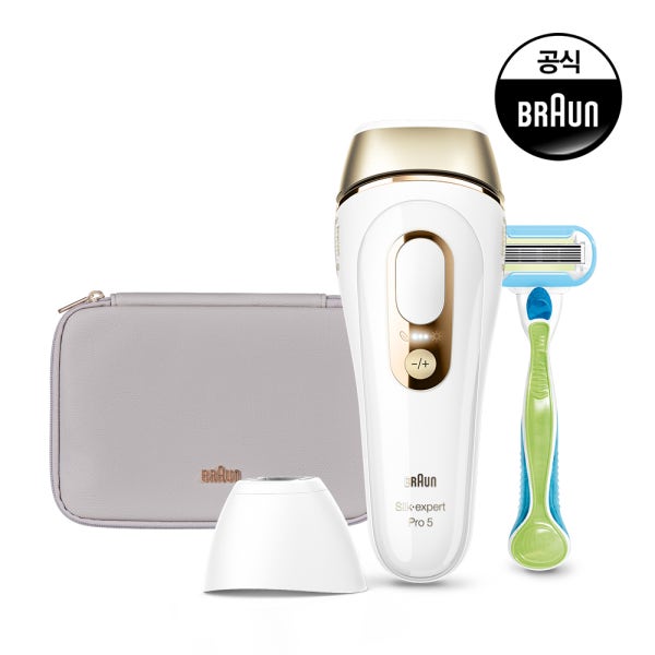 [BRAUN] 브라운 IPL 제모 의료기기 실크 엑스퍼트 프로 PL5154 (본체+헤드1+충전기+파우치+비너스 면도기)
