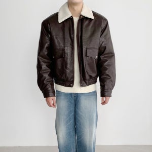 남자 무스탕 겨울 양털 남자항공점퍼