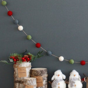 설렘하우스 크리스마스 가랜더 장식 동글이 펠트 가랜드 소형