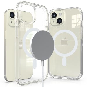 에어스타 맥세이프 호환 케이스 투명 범퍼 2배 자력 화이트, 아이폰14